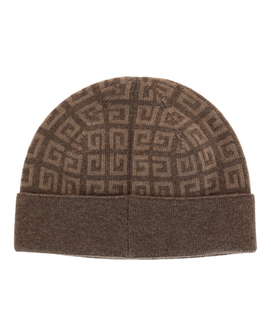 Givenchy Knit Double Face Beanie In Brown