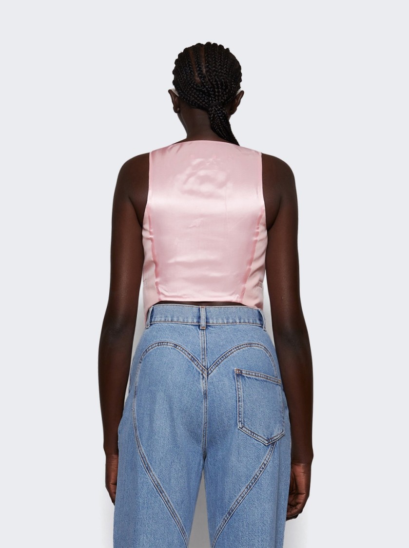 Shop Area Crystal Gemstone Cluster Gilet Pastel Pink