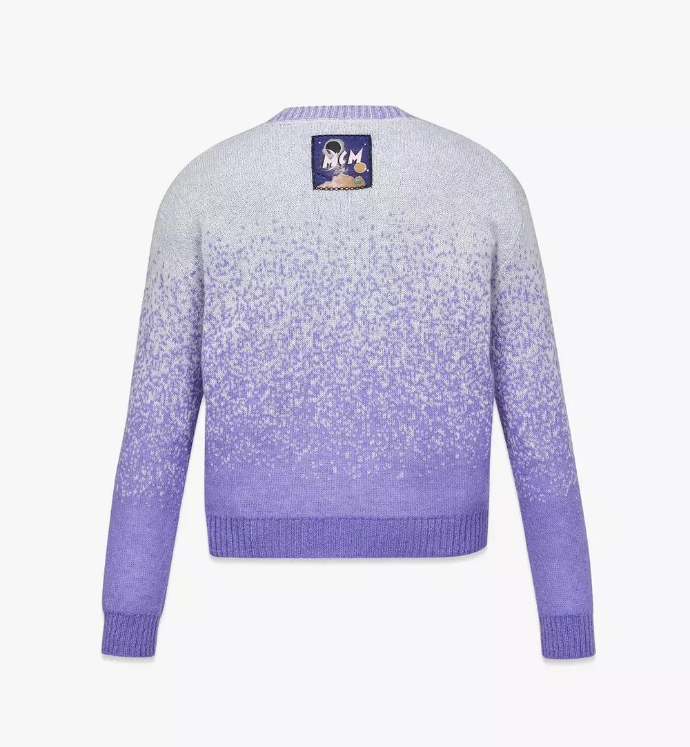 Mcm Jacquard Knit Oversized Sweater With Cosmic Gradient In Purple