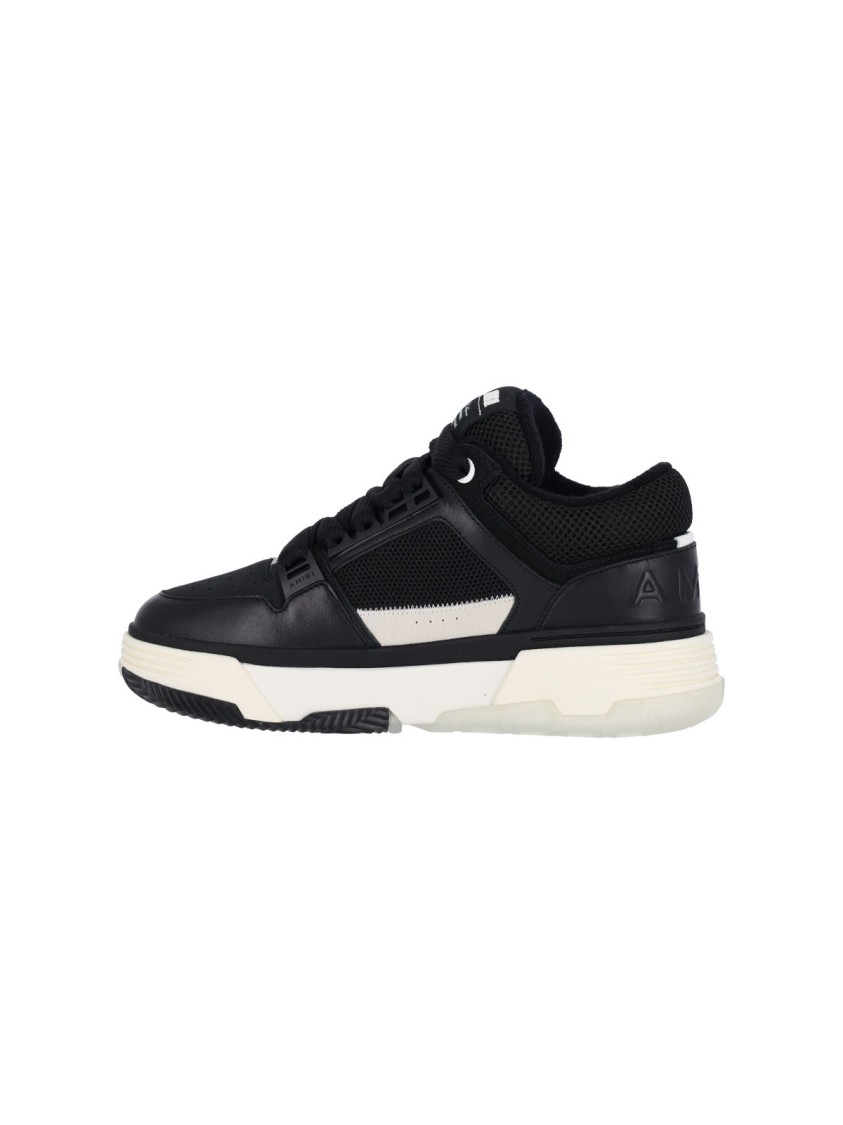 Amiri Black Low Top Sneakers With Logo Patch On The Tongue And Logo Lettering On The Heel In Leather Man In Black