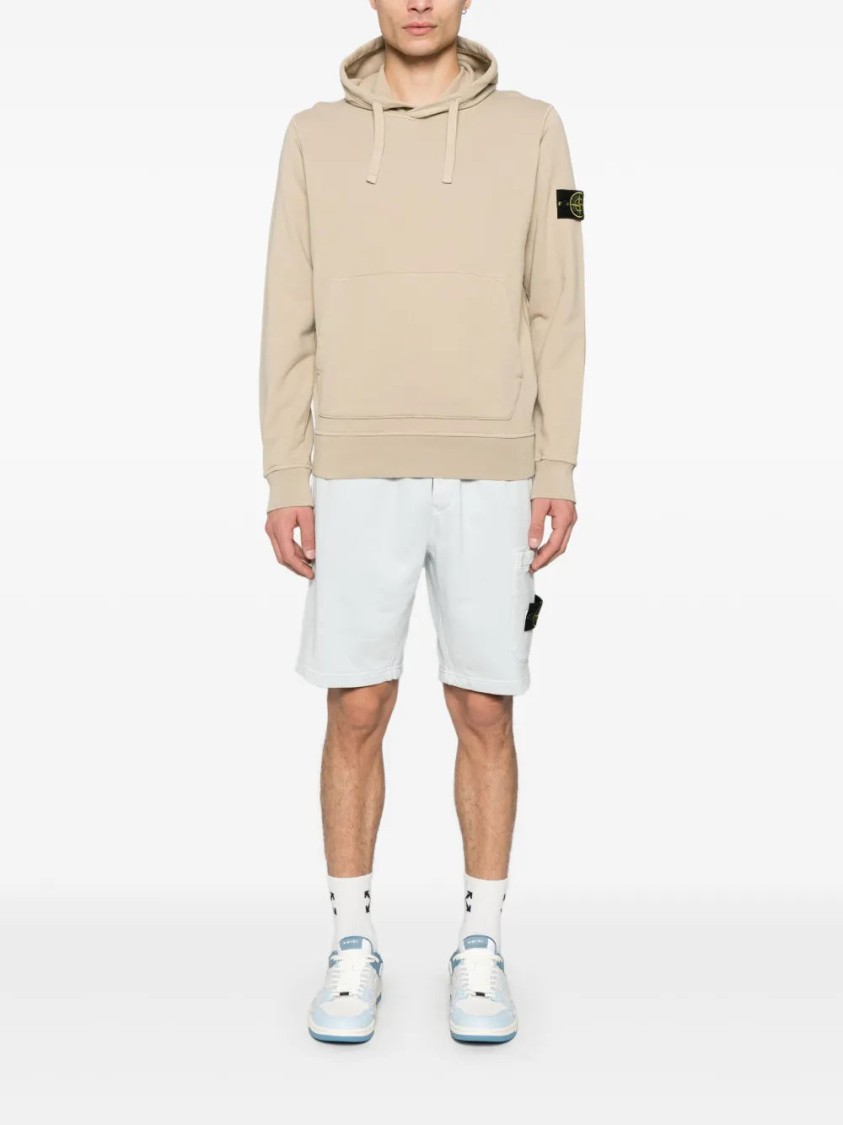 Shop Stone Island Compass-badge Hoodie In Neutrals