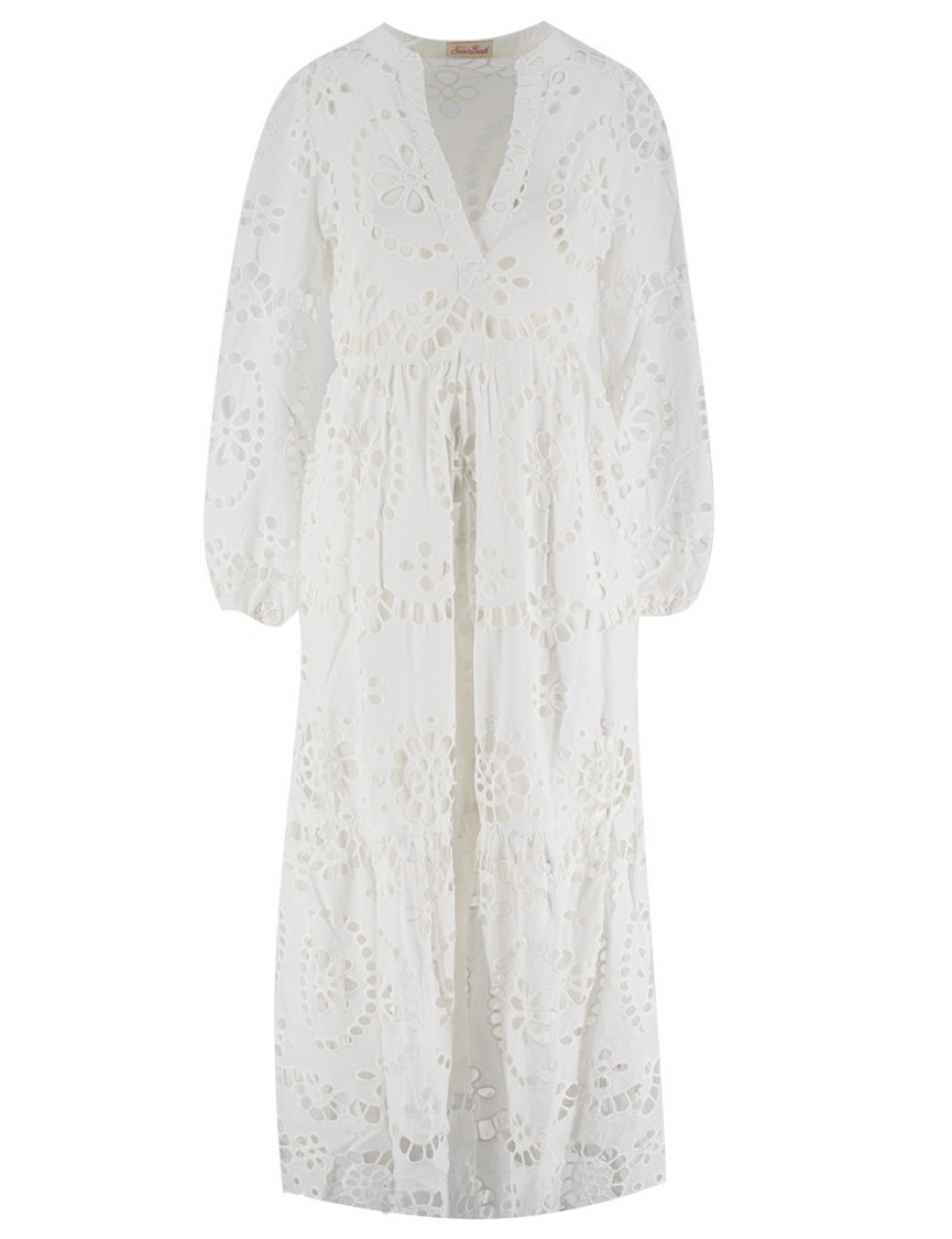 Mc2 Saint Barth Maxi Dress With Floral Cut-outs
