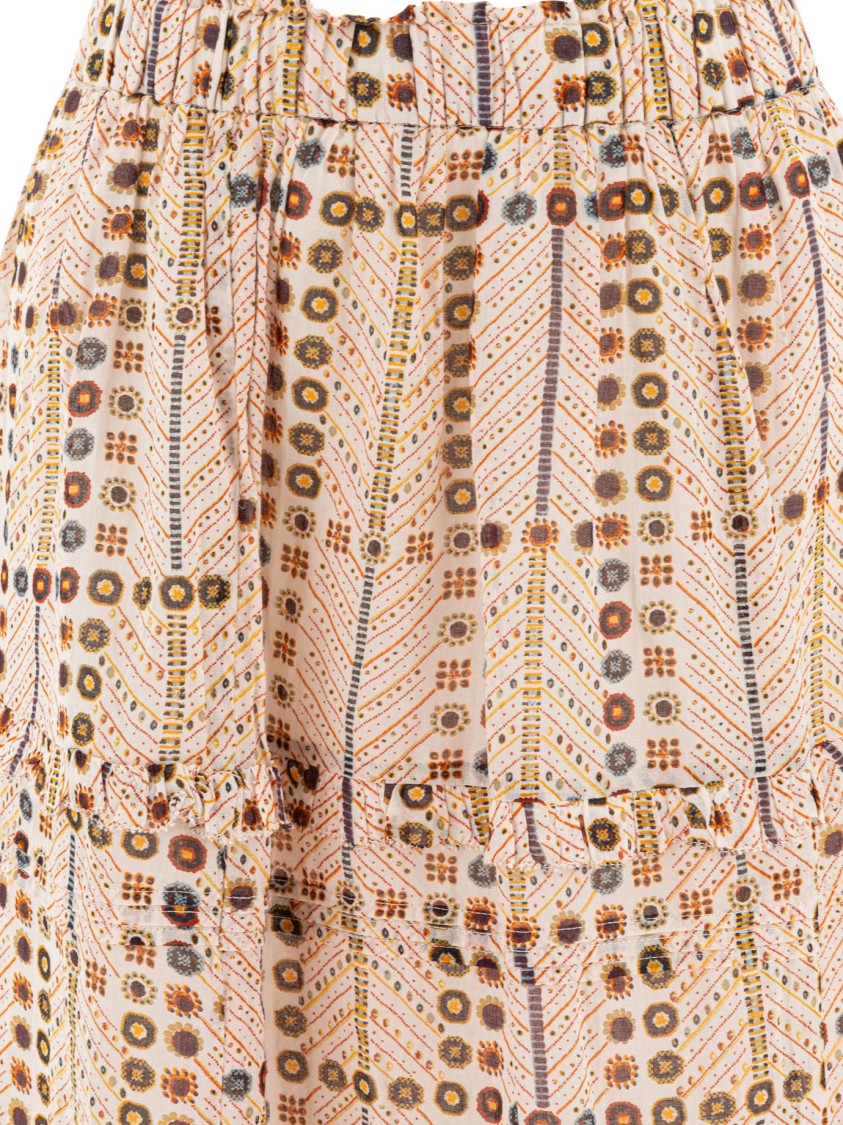 Isabel Marant Étoile Tiered Beige Skirt With Ruffled Hems In White
