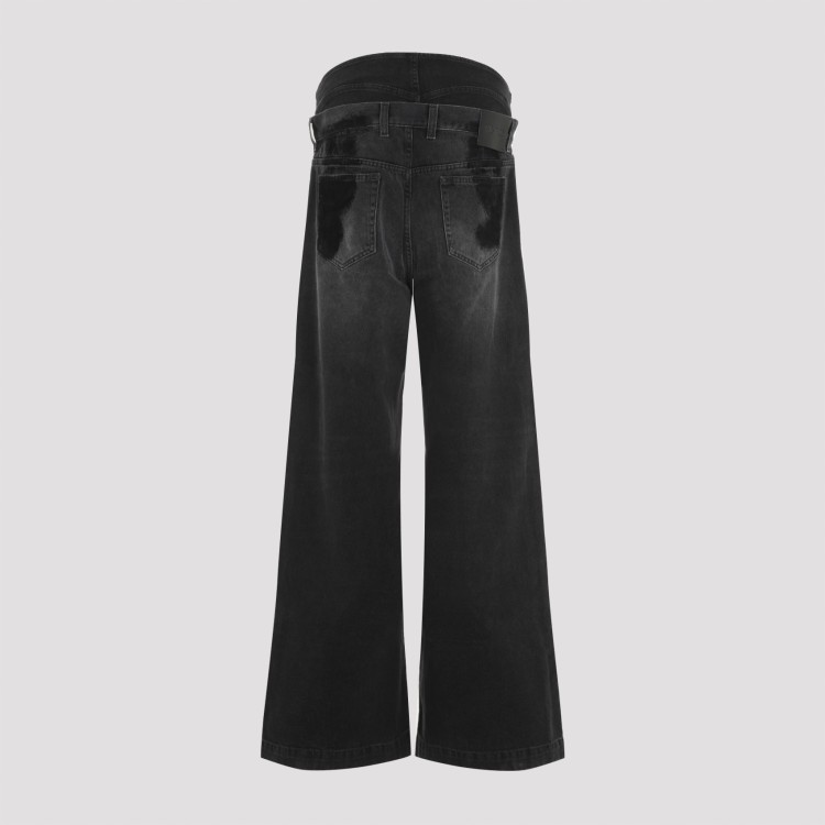 The Attico Black Cotton Wide Leg Jeans in Black | THE LIST
