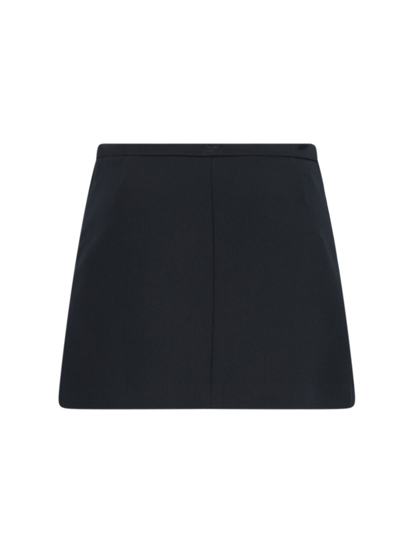 COURRÈGES COURRÈGES ZIP MINI SKIRT IN BLACK FABRIC