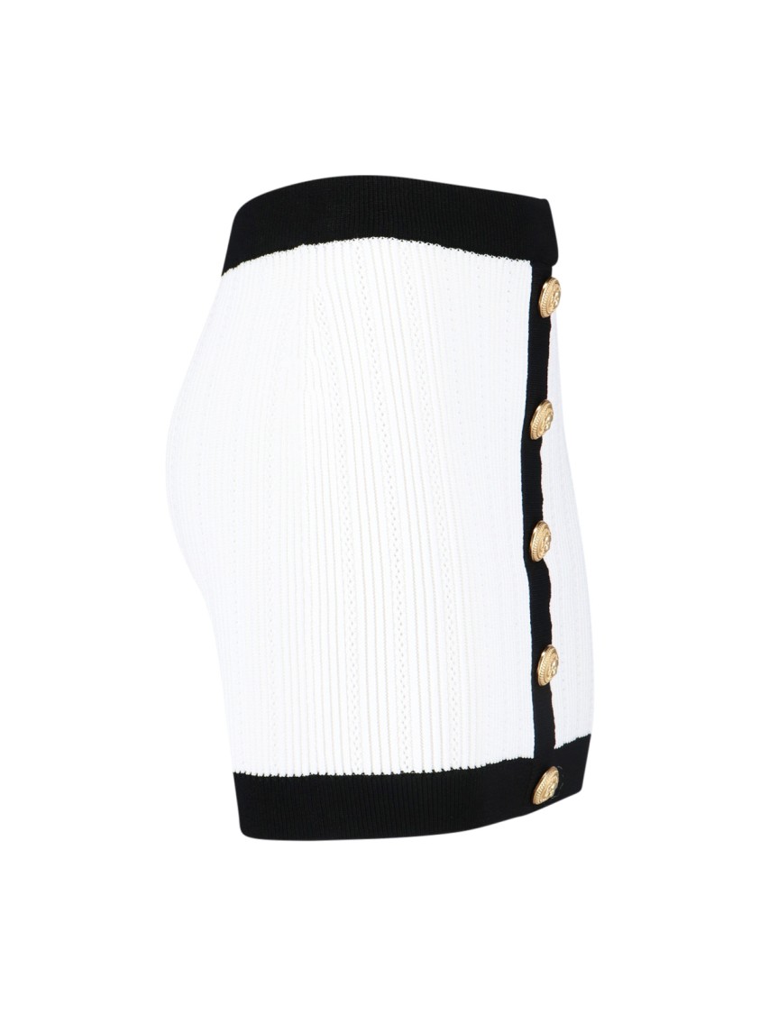 Balmain Mini Skirt In White Viscose Blend