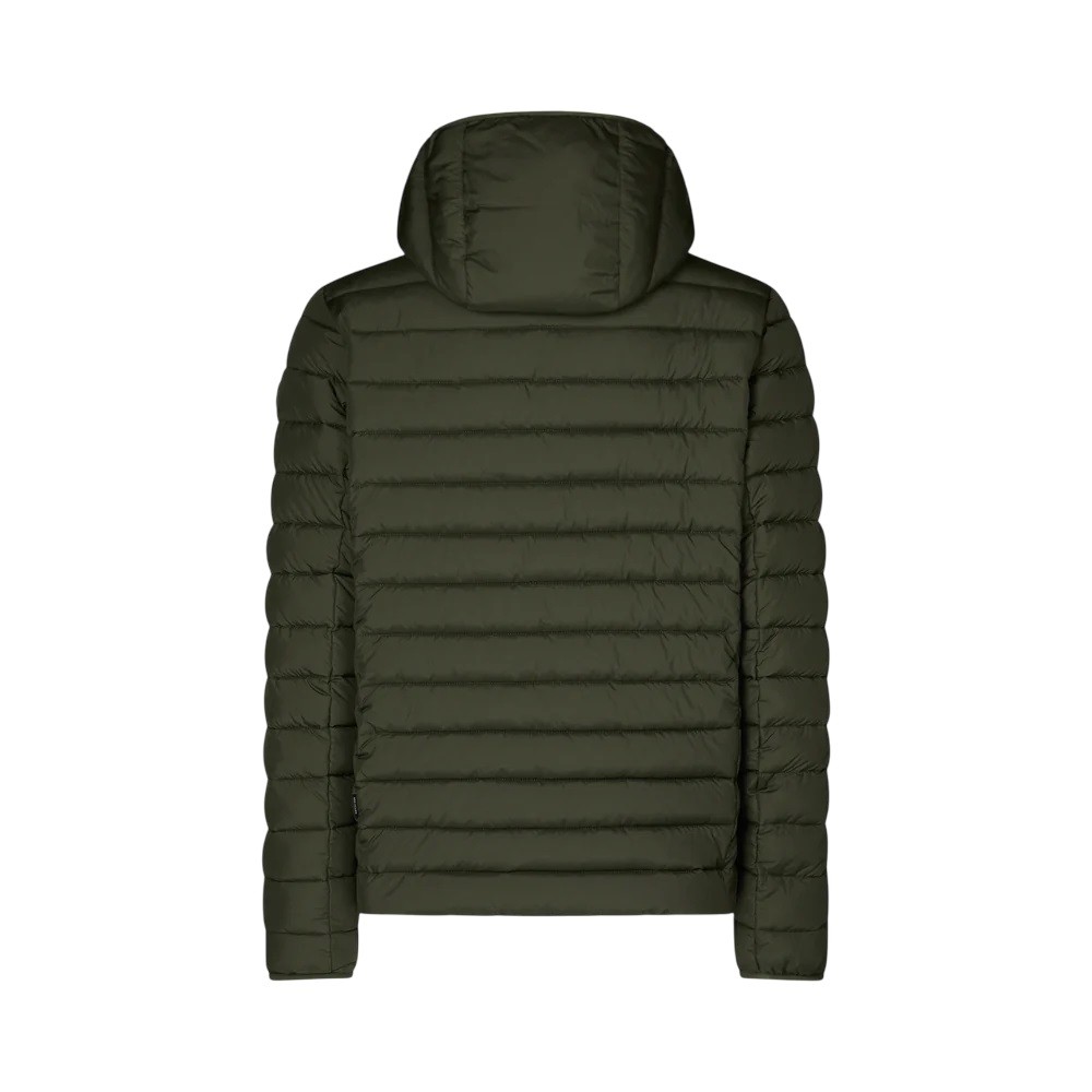 Save The Duck Quilted Green Light Jacket With Double-slider Zip Hood