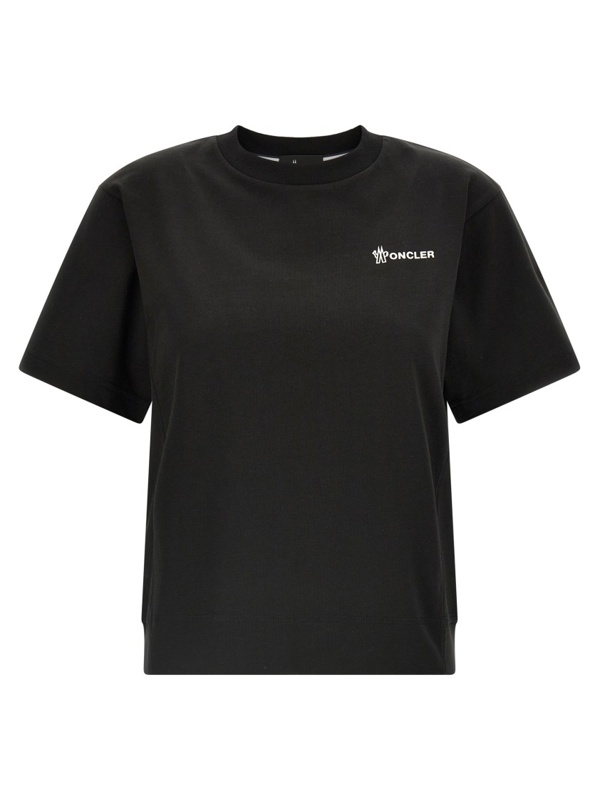 Moncler Grenoble Embossed Logo Cotton Jersey T-shirt In Black