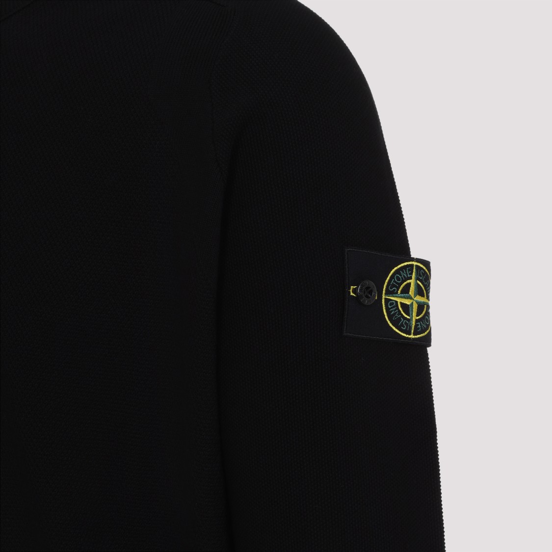 Shop Stone Island Black Cotton Crew Neck