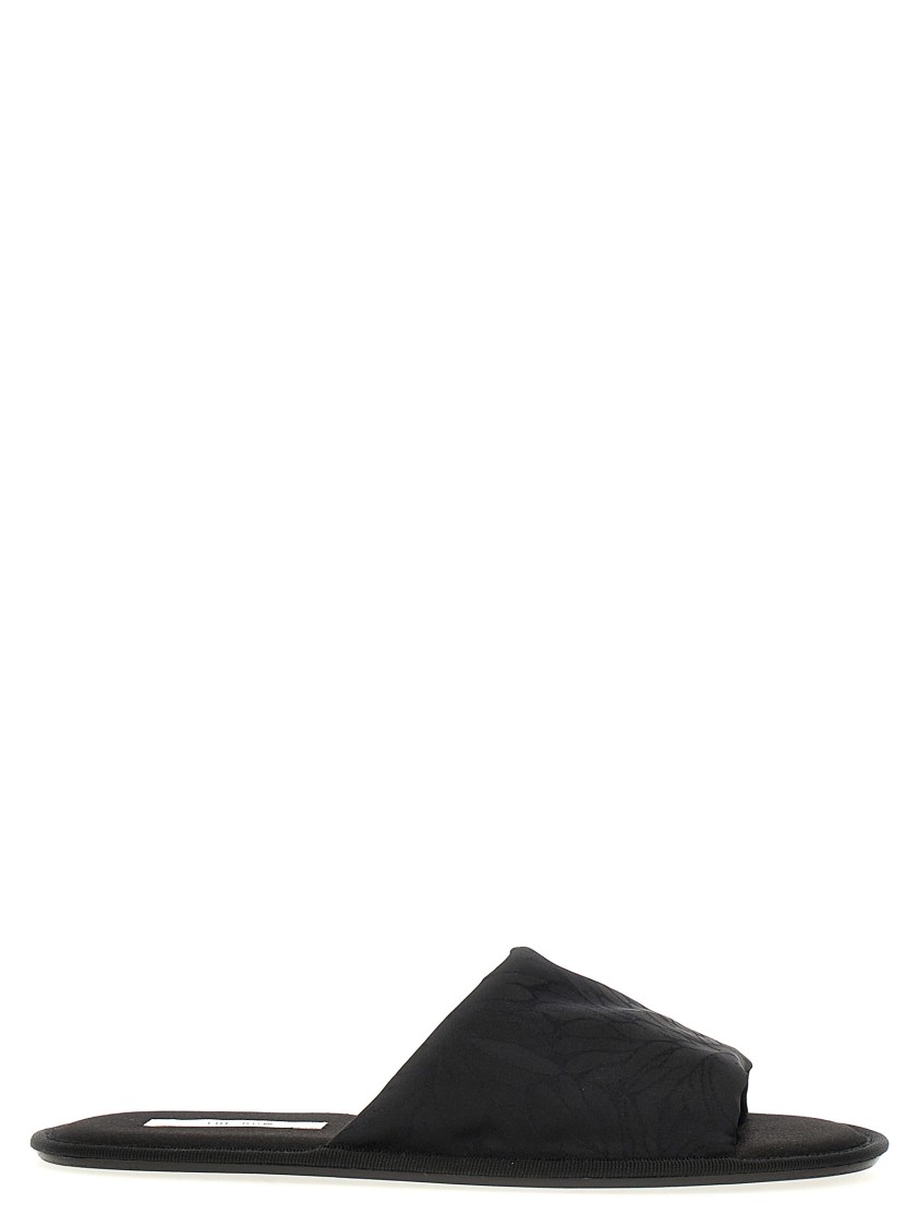 The Row Frances Slipper Open Toe Flats In Black