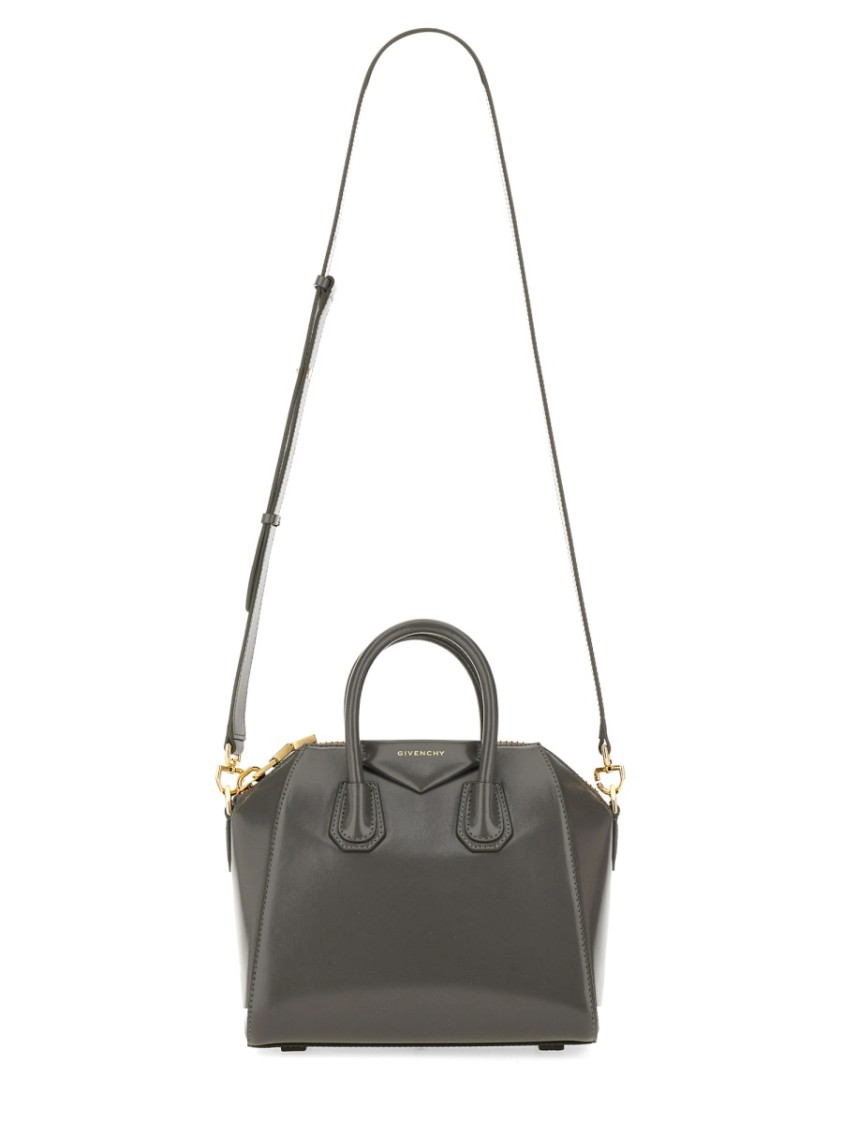 Givenchy Womens Antigona Mini Leather Top-handle Bag Charcoal