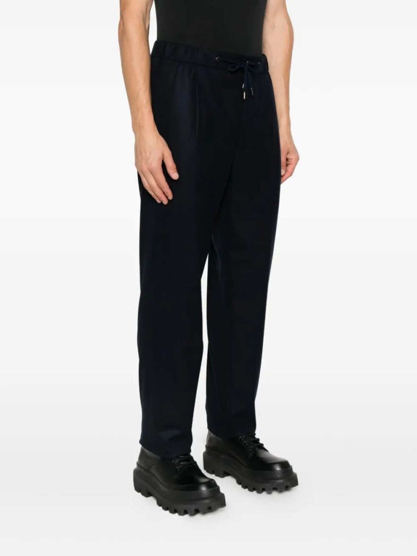 Giorgio Armani Trousers Featuring Elastic Waistband And Pockets In Blue