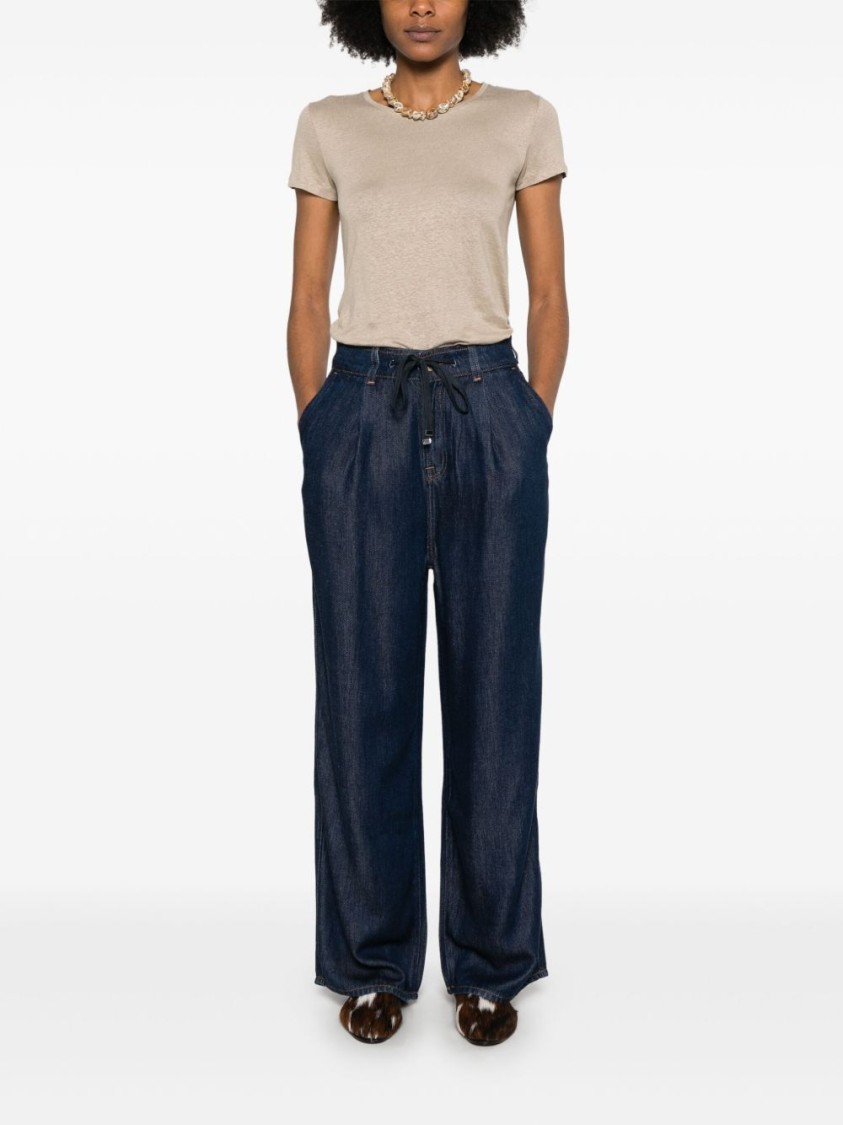 Seven Relaxed Fit Jeans With Concealed Fly And Drawstring Waist