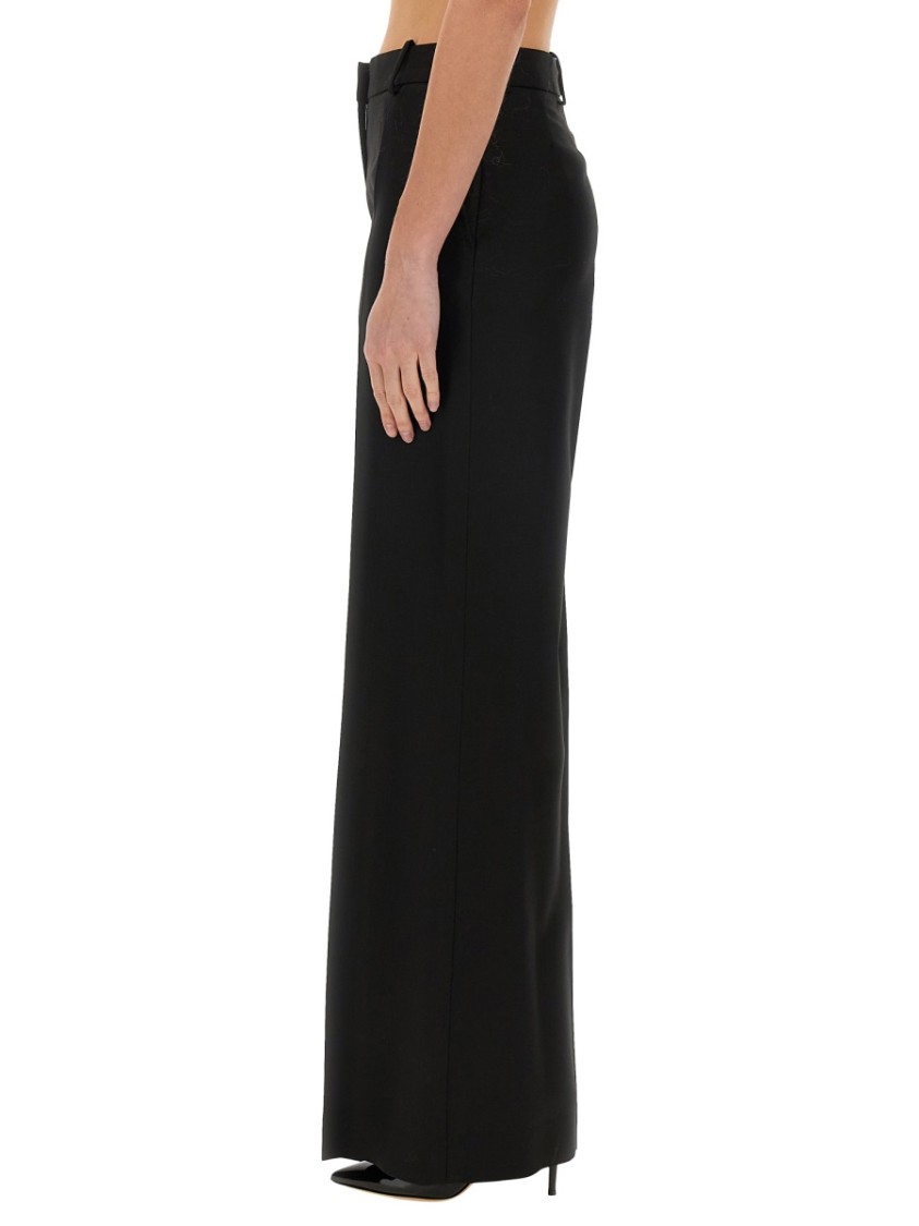 Nina Ricci High Waist Pleated Wide-leg Trousers In Black