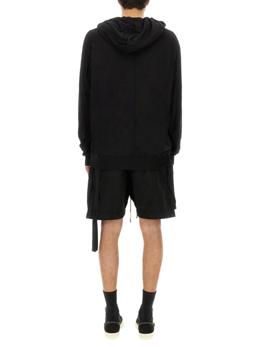RICK OWENS DRKSHDW DRKSHDW BY RICK OWENS RELAXED FIT BLACK HOODIE WITH DRAWSTRING HOOD