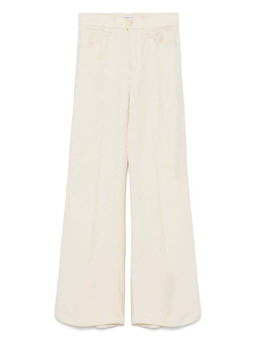 Dondup Wide-leg Ecru Jeans With Classic Five-pocket Design