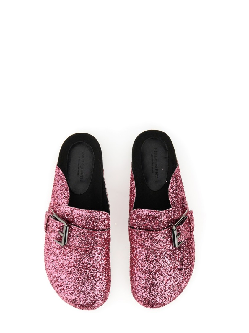 Philosophy Di Lorenzo Serafini Glitter Sandals Buckle Flat Sole