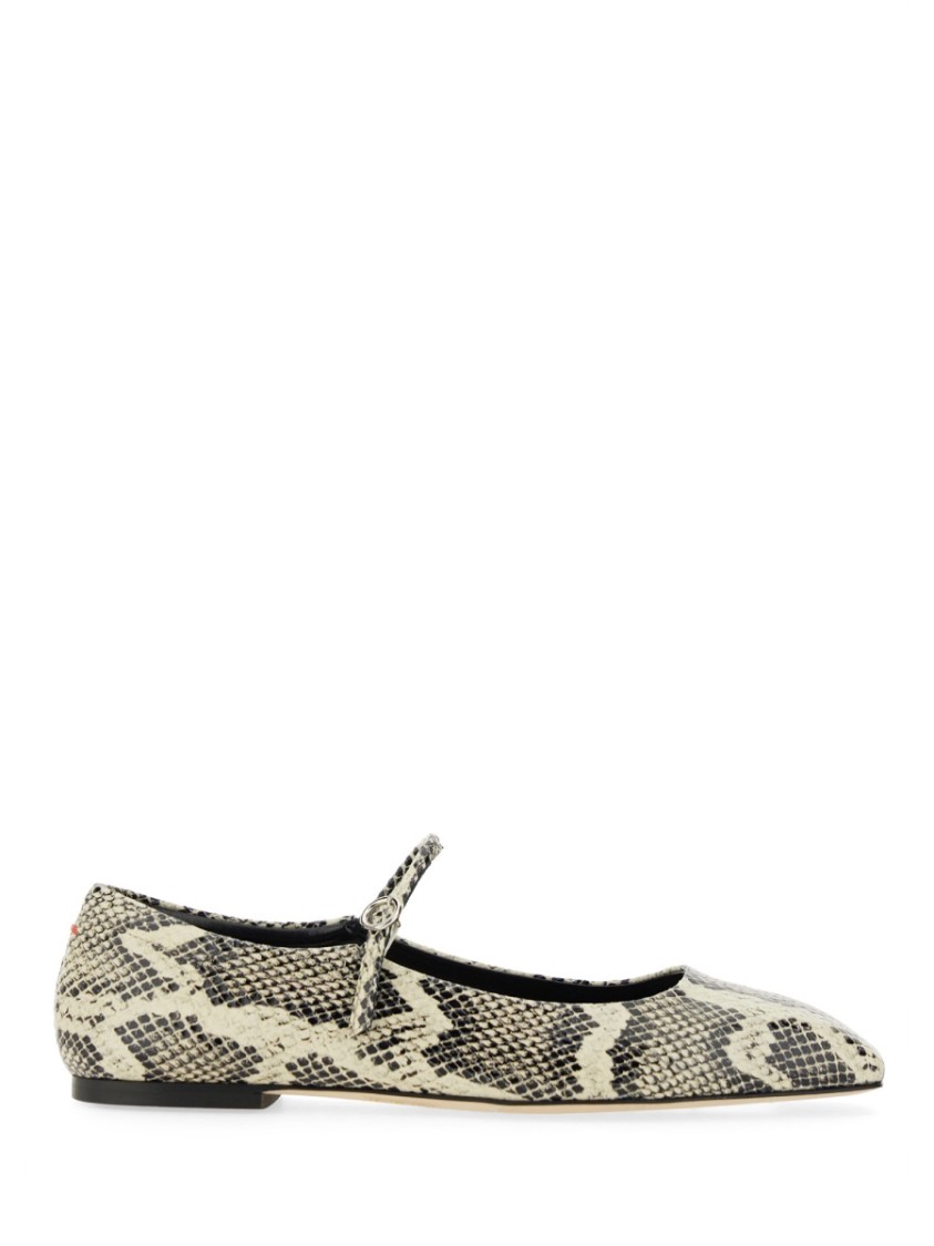 Aeyde Uma Snake Printed Leather Flats In Multicolor