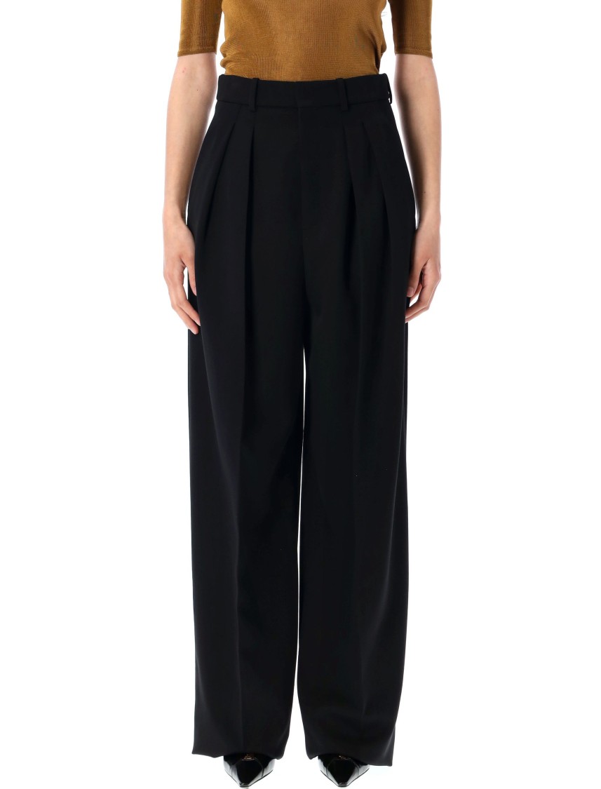 Saint Laurent Wide-leg Pants In Grain De Poudre