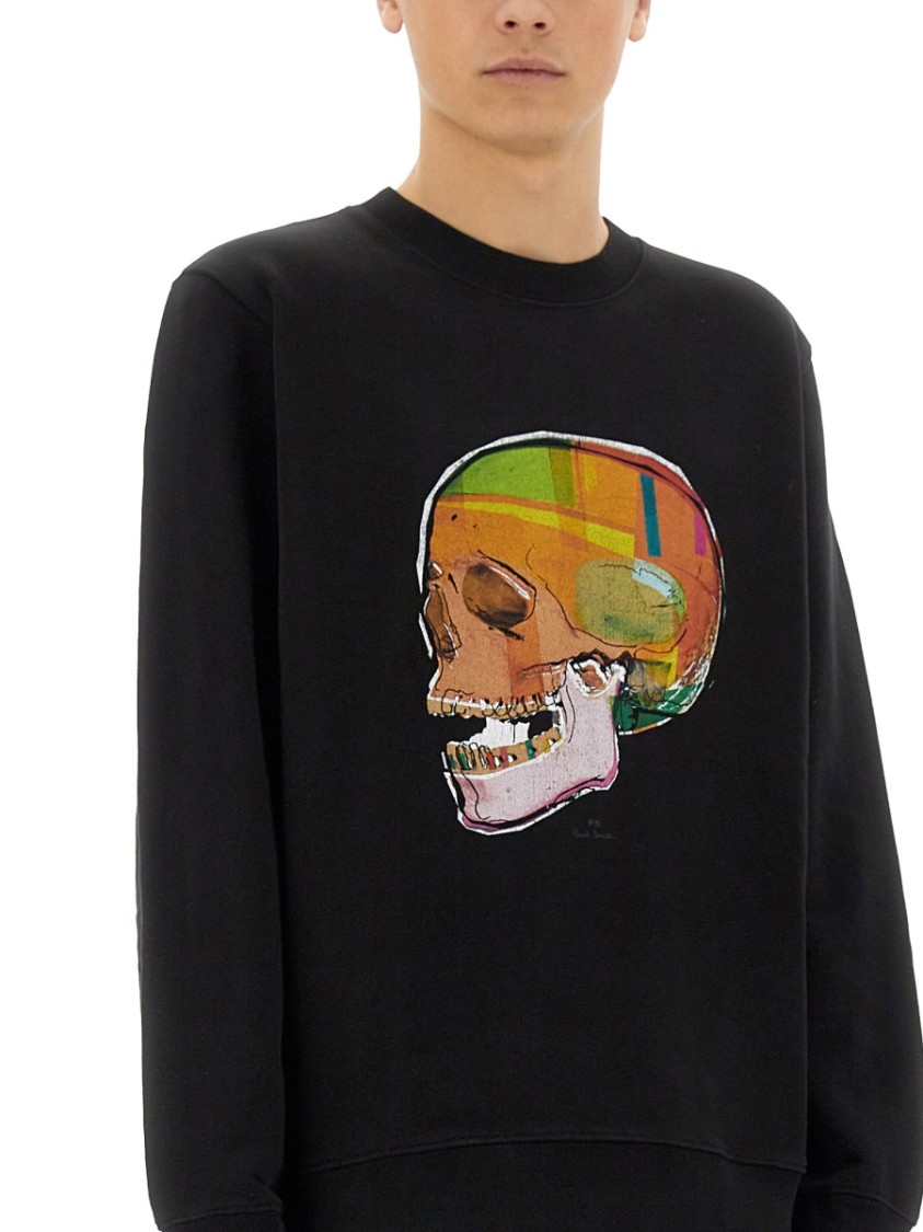 Shop Ps By Paul Smith Ps Paul Smith "skull Sketch" Print Sweatshirt In Black