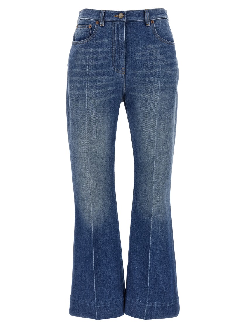 Valentino Garavani Flared Leg Denim Jeans In Blue