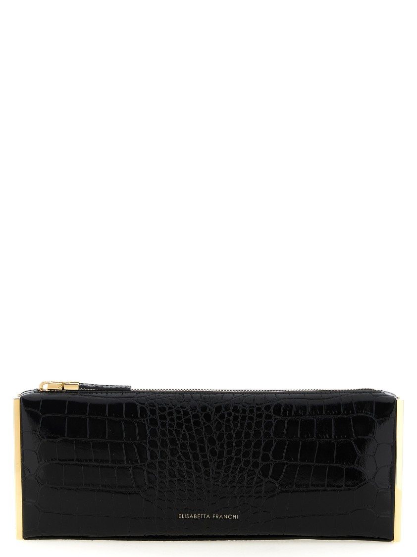 Elisabetta Franchi Baguette Clutch In Black