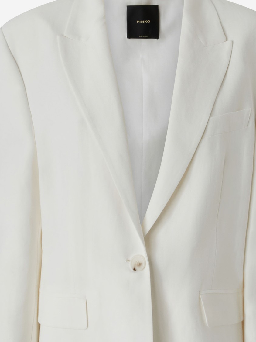 PINKO PINKO VISCOSE AND LINEN SINGLE-BREASTED JACKET