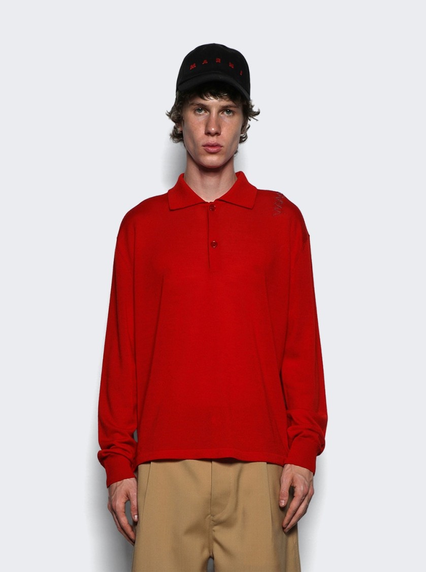 Shop Marni Polo Shirt Red