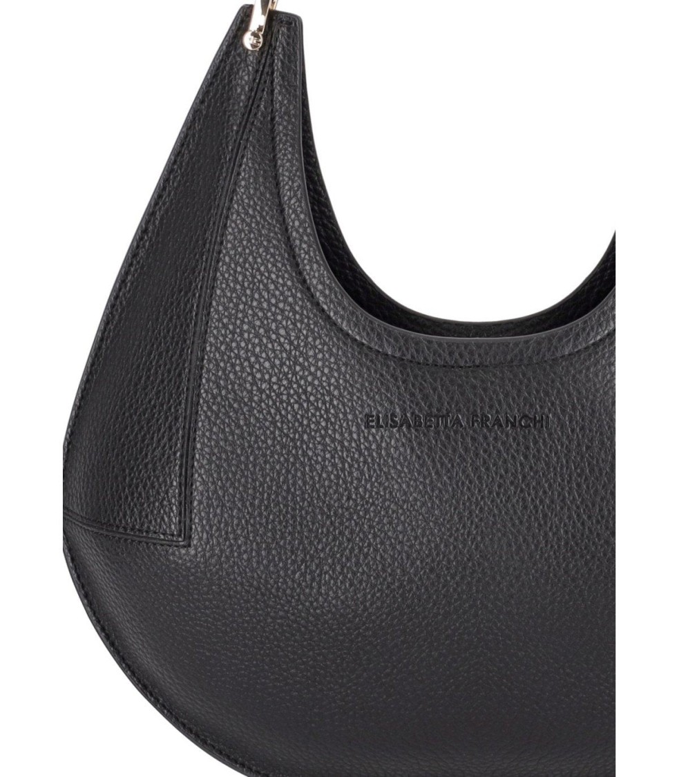 Elisabetta Franchi Small Jewel-handle Tote Bag In Black