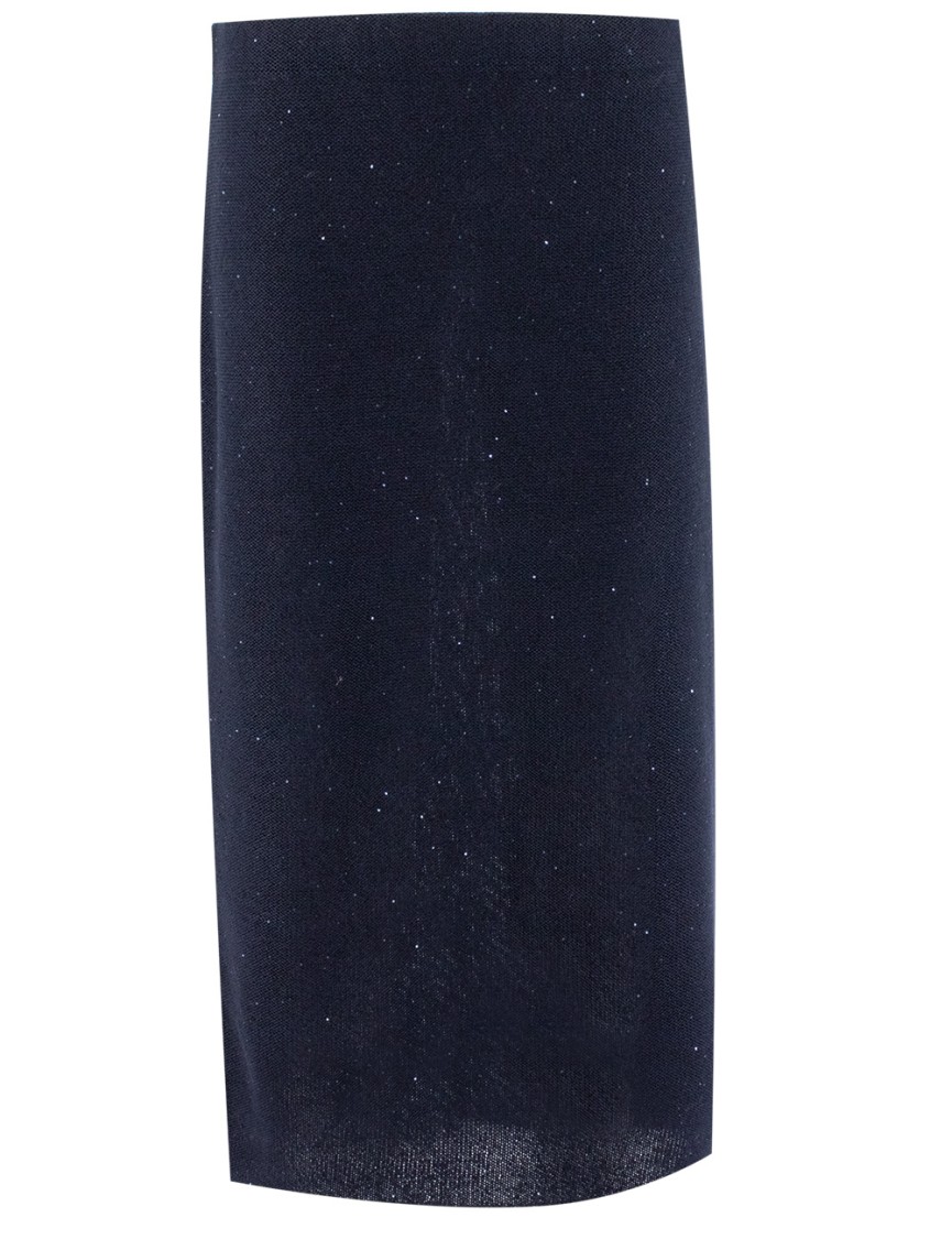 Fabiana Filippi Cotton And Linen Skirt In Blue