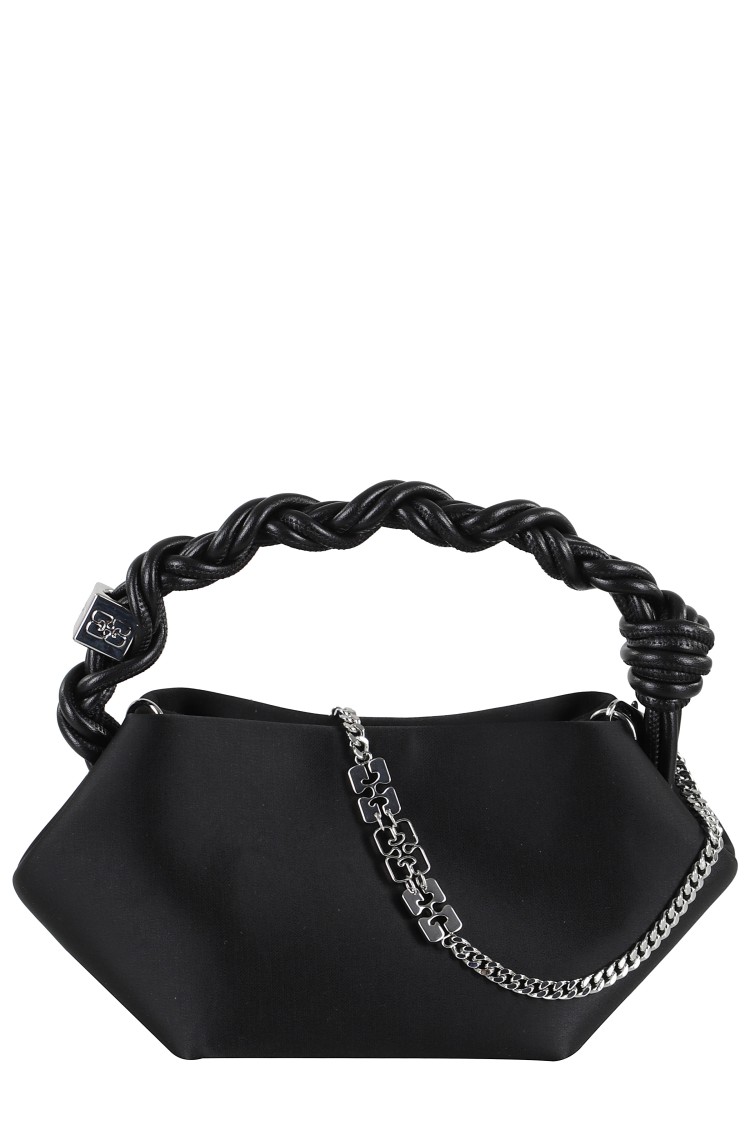 Ganni Bou Bag Mini Soir Satin In Black