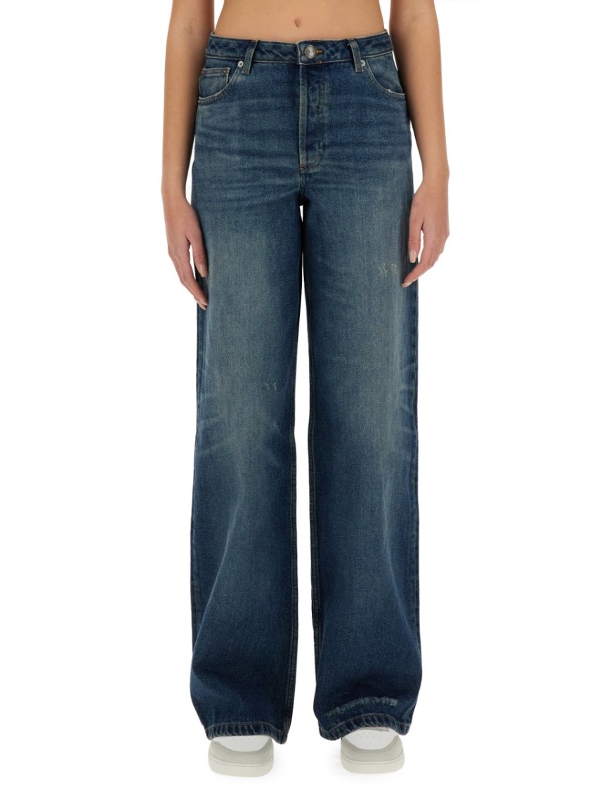 Apc Elisabeth Straight Jeans In Blue