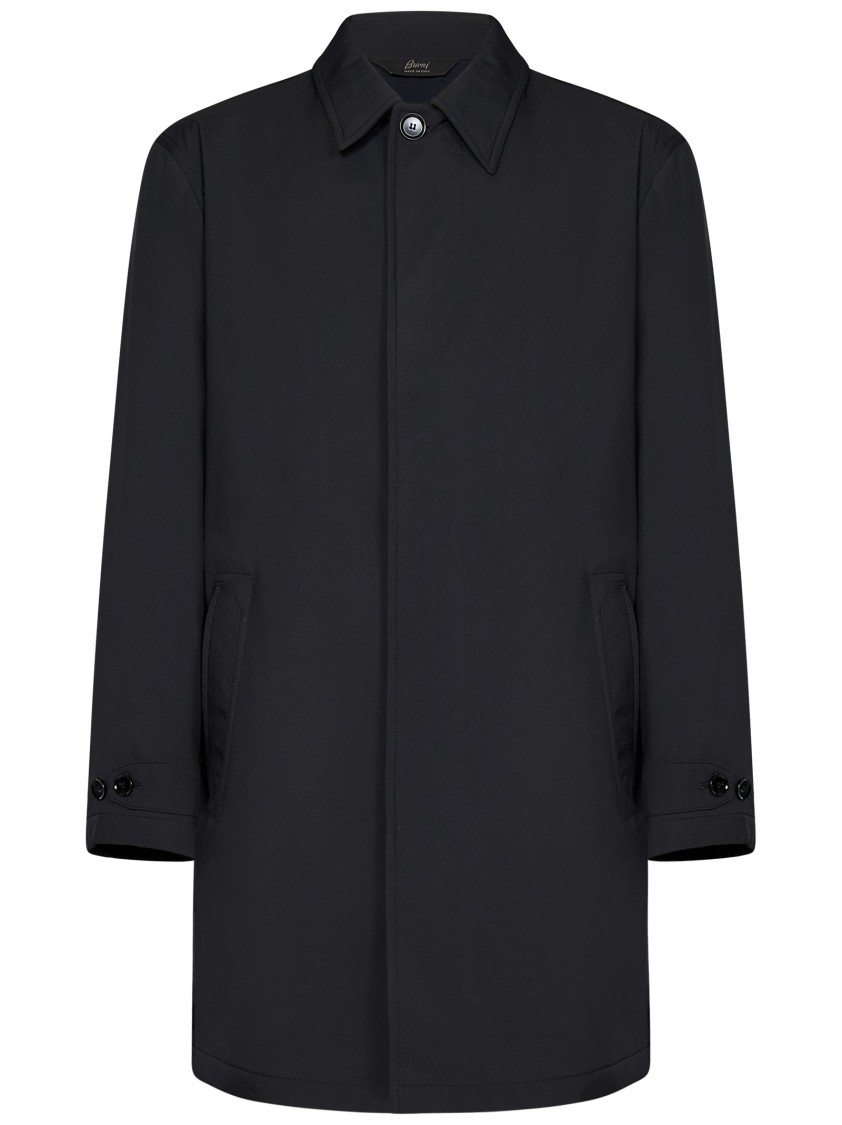 Brioni Technical Car Coat In Blue
