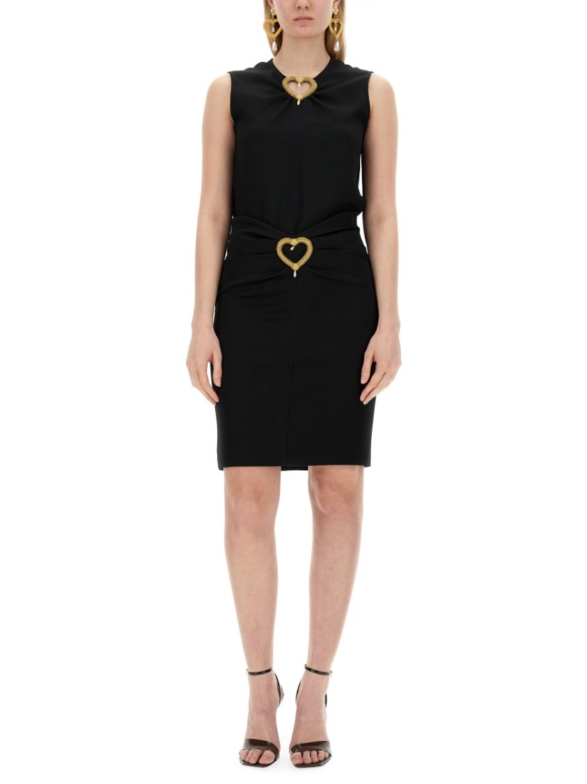 Moschino Hollowed-out Love Decorated Skirt In Black