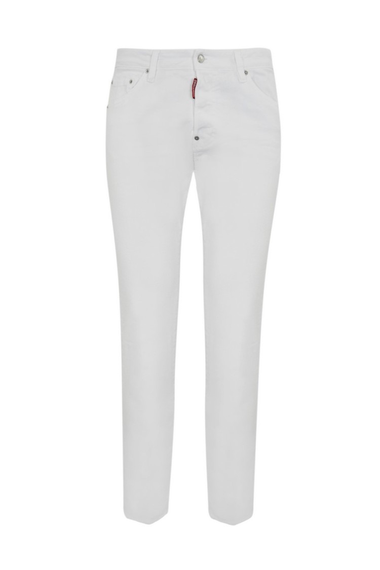 Dsquared2 Tailored White Denim Jeans With Clean Finish In White
