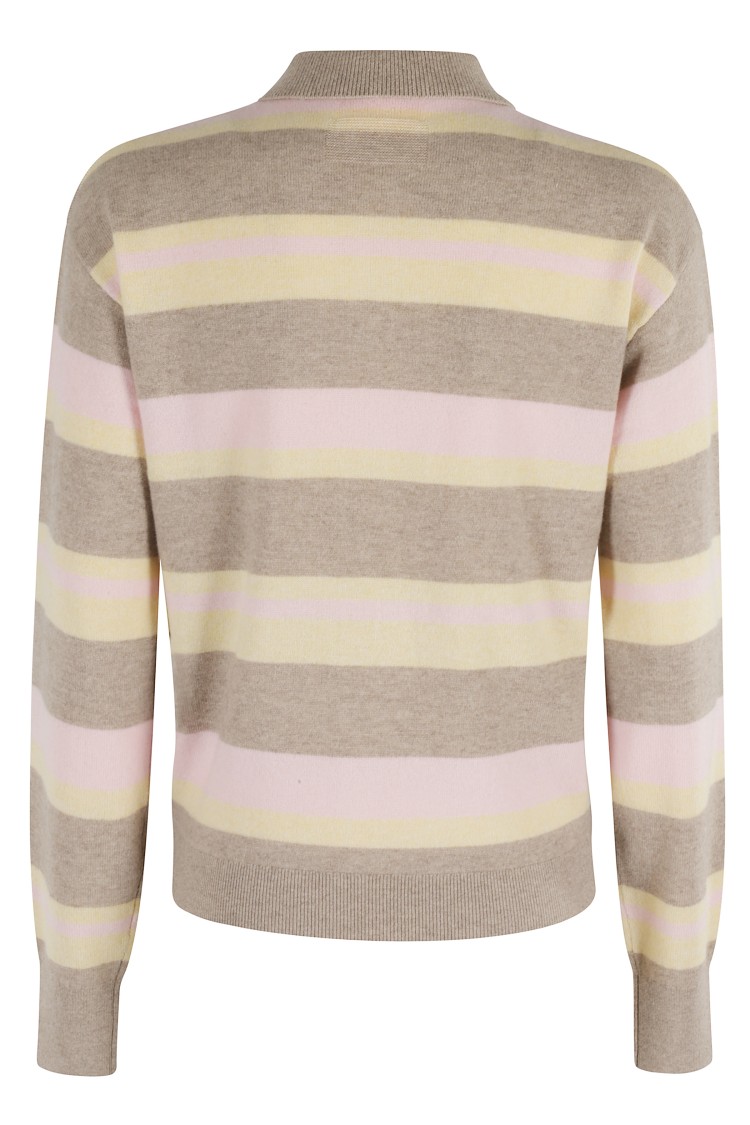 Guest In Residence Collegiate Stripe Polo With Cashmere Composition In Multi
