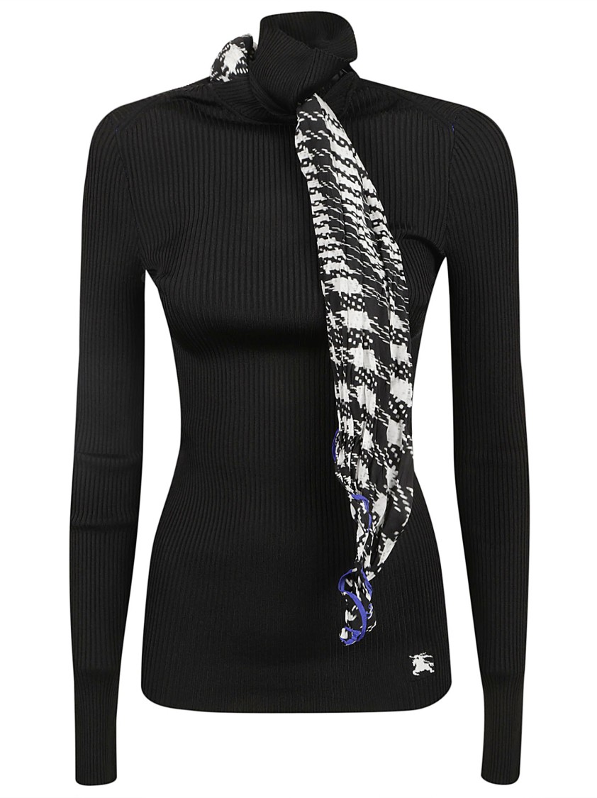 Burberry Scarf Rib Knit Sweater