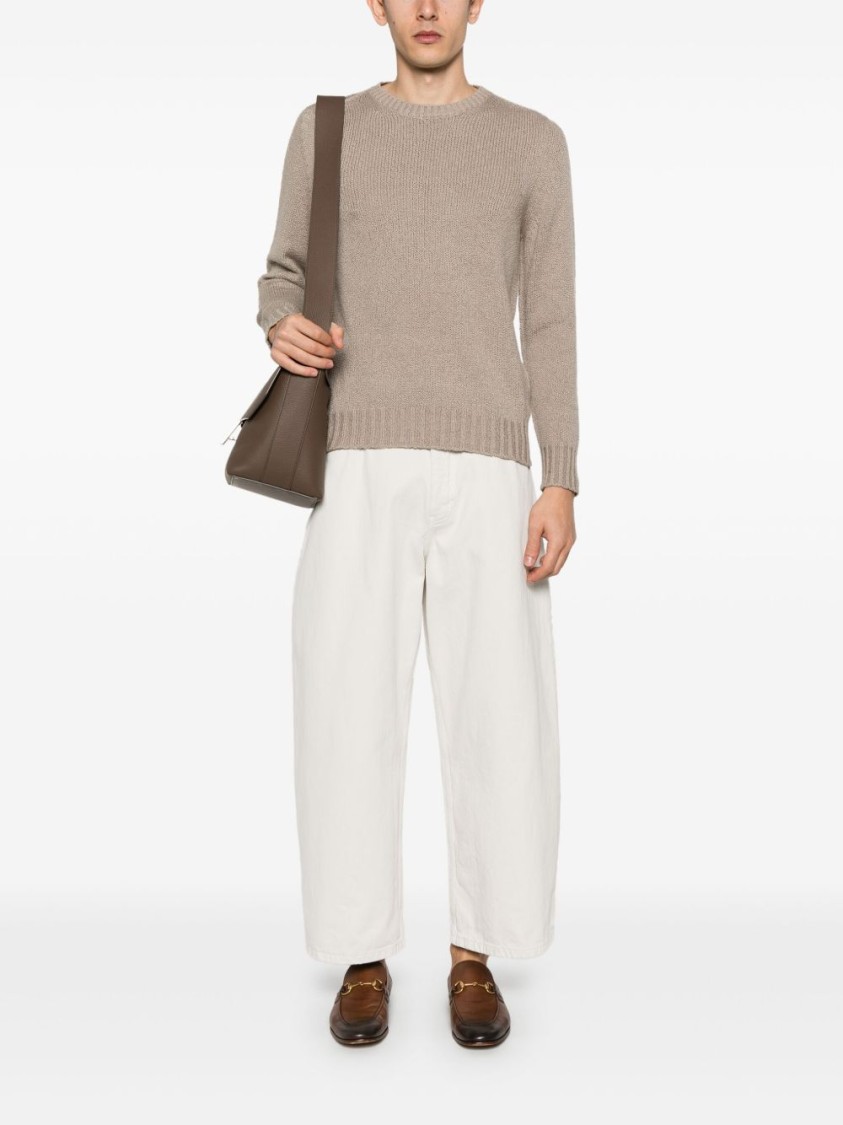 Drumohr Crew Neck Knitted Sweater In Neutrals