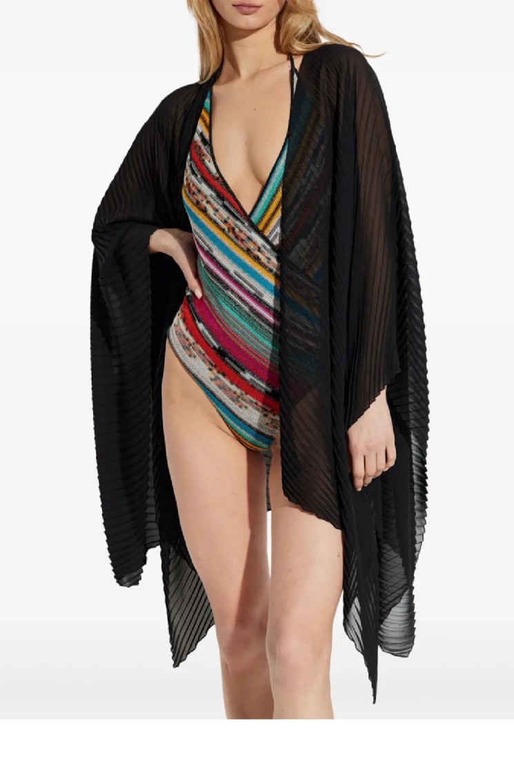 Shop Missoni Multicolored Striped One-piece With Deep V-neckline