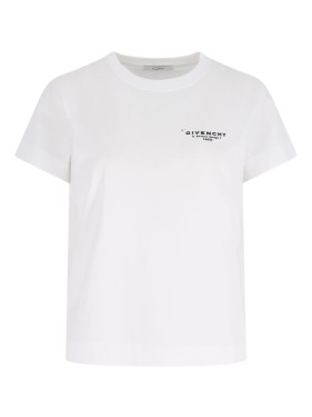 Tシャツ・カットソー Givenchy White Contrast Logo T-Shirt With Round Neckline Givenchy White Contrast Logo T-Shirt With Round Neckline