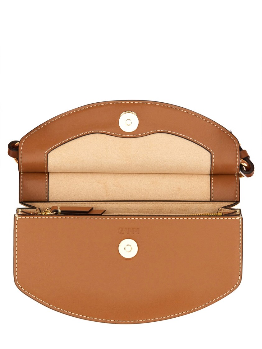 Ganni Apo-g Mini Hand Bags In Brown