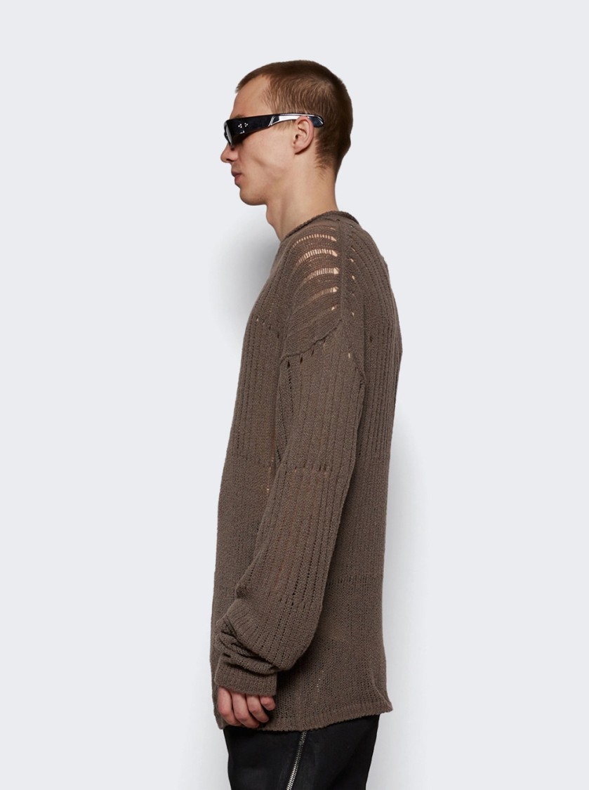 Rick Owens Oversized Pull Knit Sweater Dust In Grey
