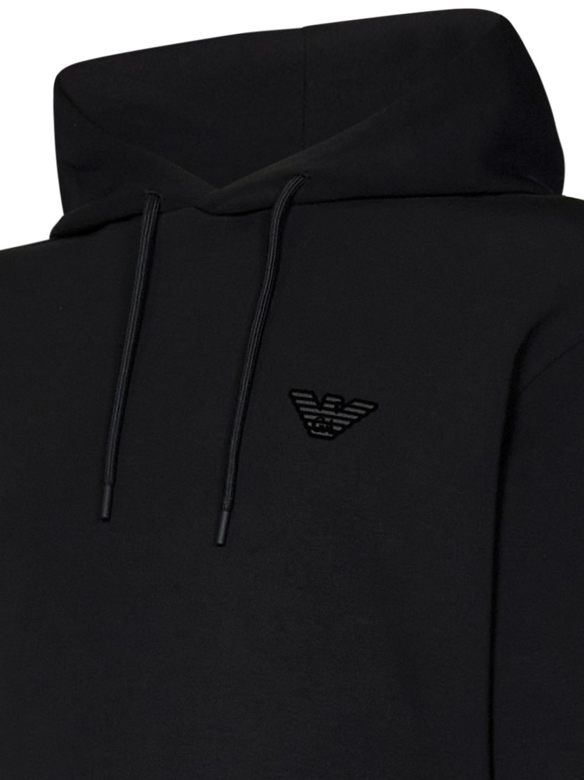 Emporio Armani Black Sweatshirt With Tone-on-tone Logo In Black
