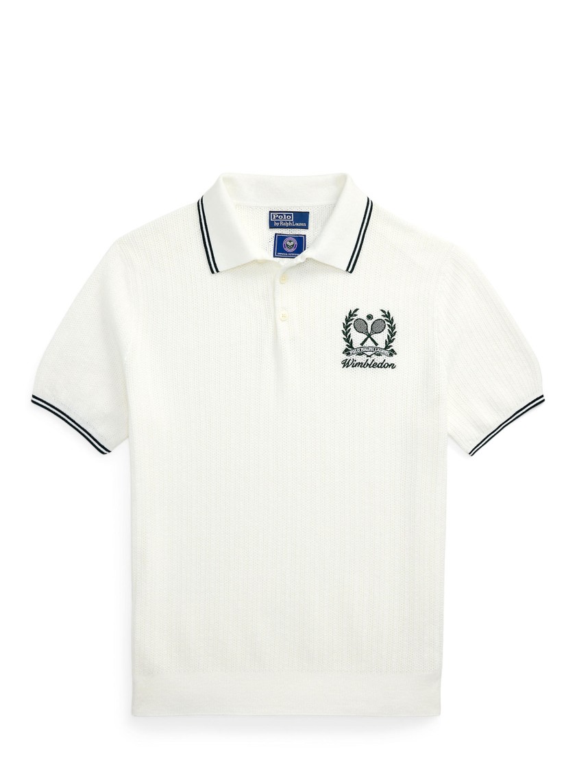 Shop Polo Ralph Lauren Textured Knit White Polo Shirt