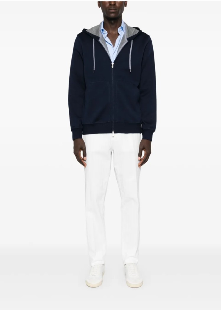 Brunello Cucinelli｜HOOD/ZIP-UP (MM8319069G C1265) Brunello Cucinelli - Gray Full Zip Hoodie | Mitchell Stores