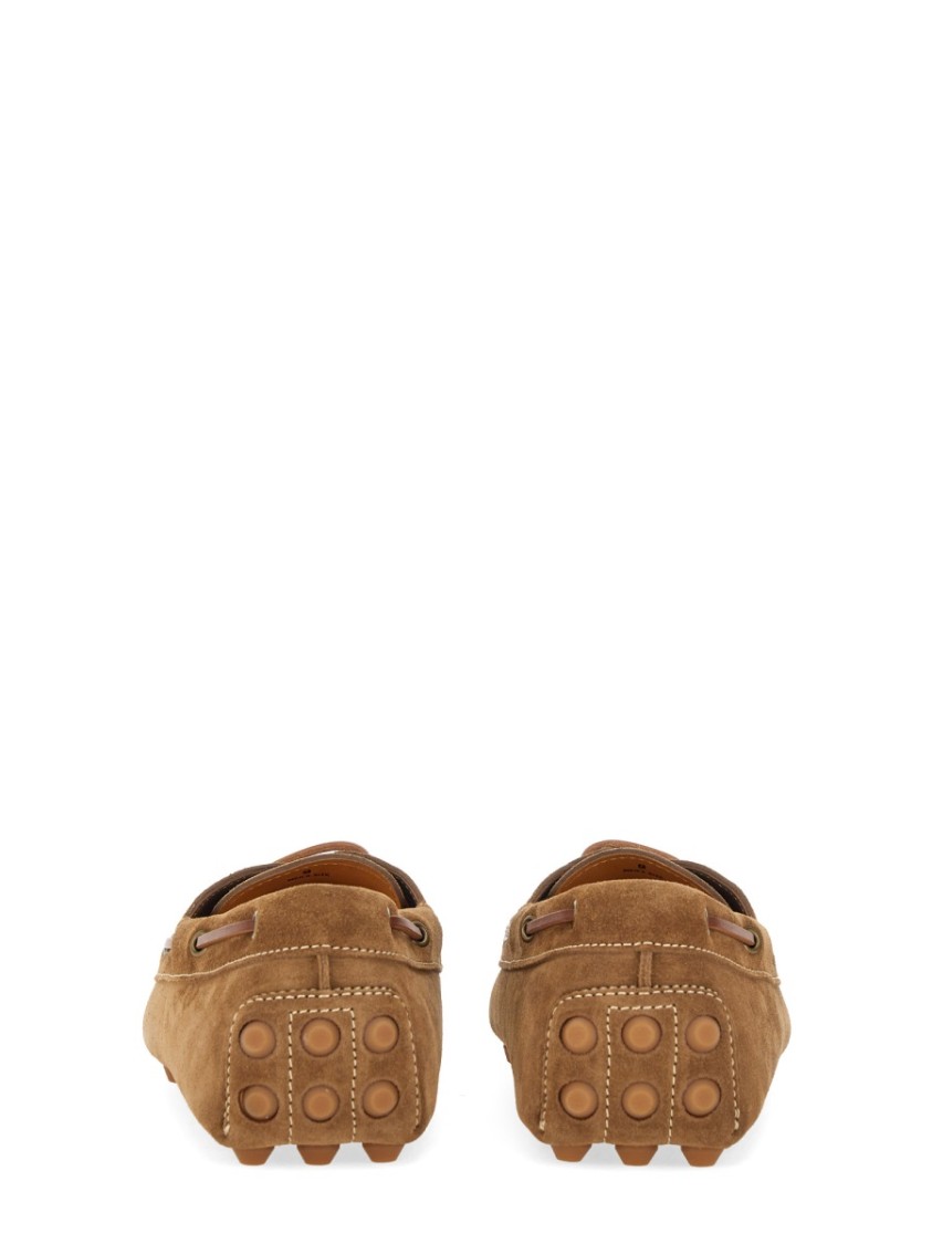 Tod's Light Walnut Leather Driving Moccasin Made In Italy Men In Brown