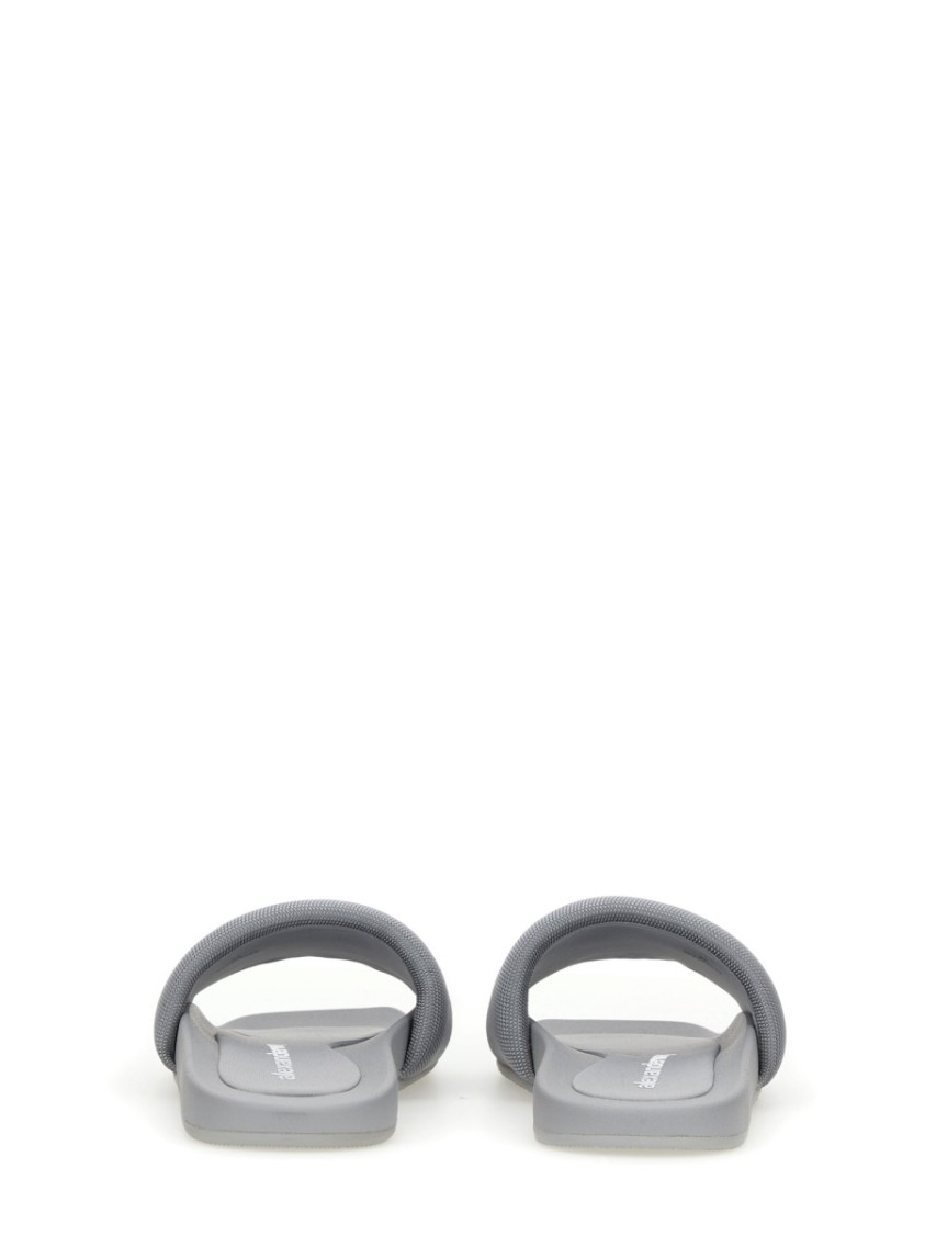 Shop Alexander Wang Nylon "aw" Sandal In Grey
