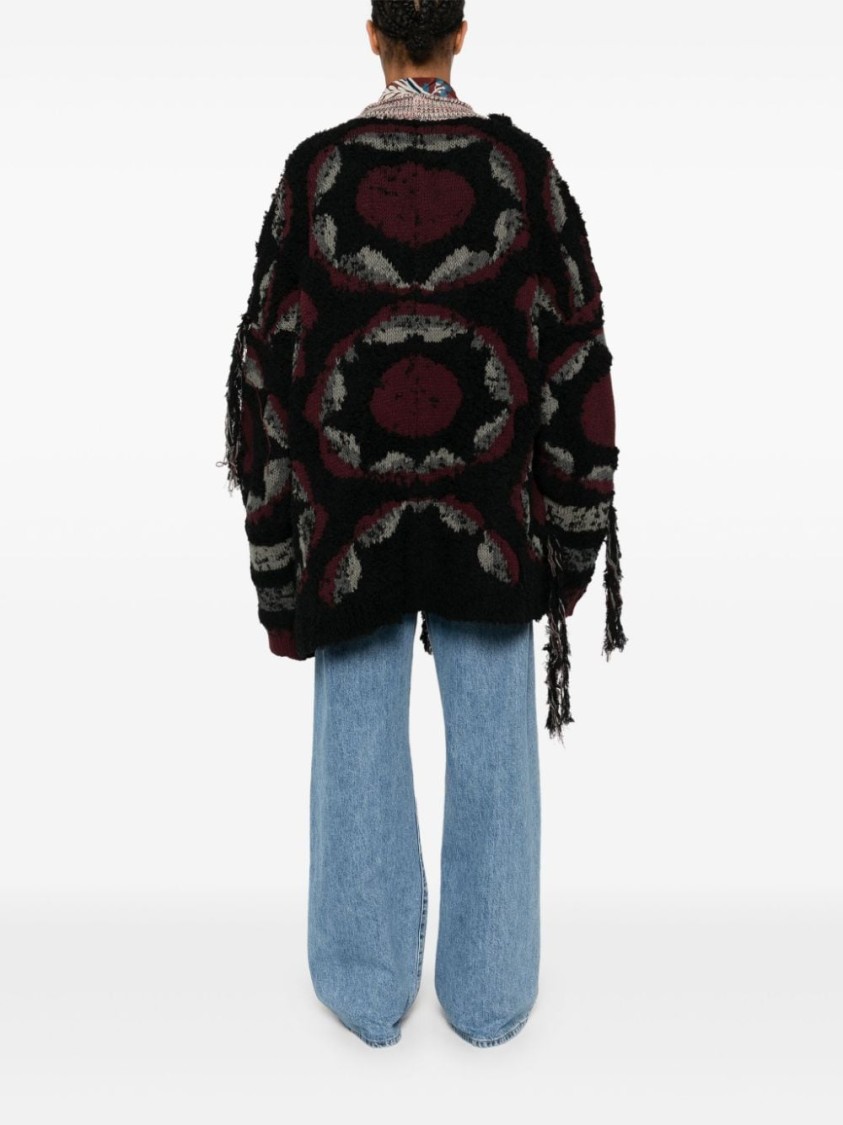 Shop Etro Multicolored Jacquard Pattern Knit Cardigan