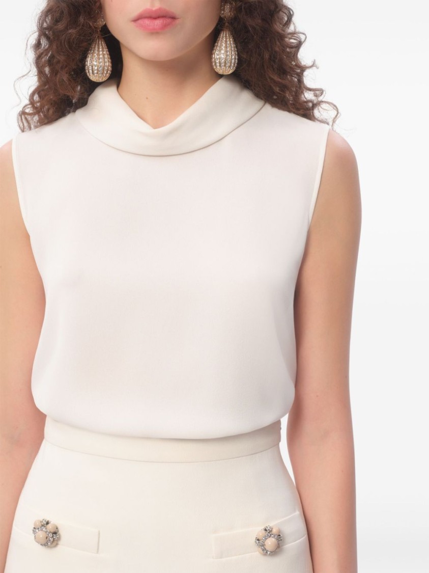 Valentino Sleeveless Silk Top Without