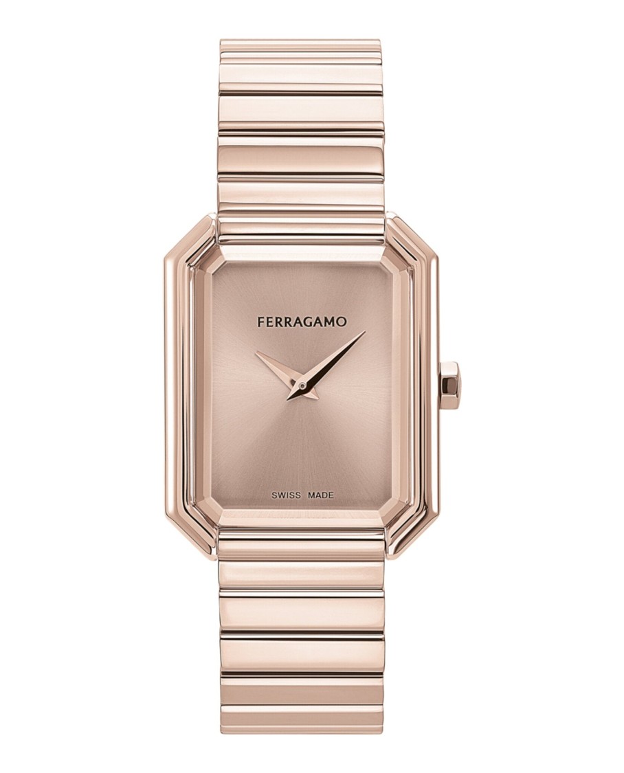 腕時計その他 Ferragamo Octagonal Crystal Bracelet Watch With Sunray Dial Ferragamo Octagonal Crystal Bracelet Watch With Sunray Dial